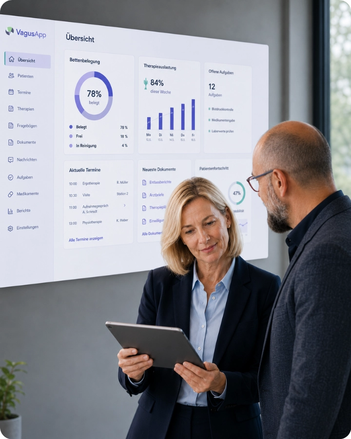 Team von GMS Softwaremanufaktur und Klinikpersonal im Austausch